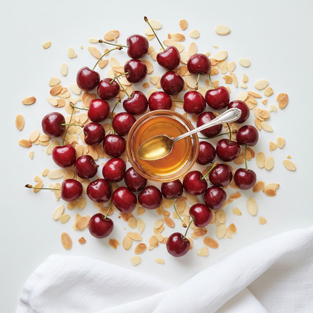 Cherry and almond ingredients