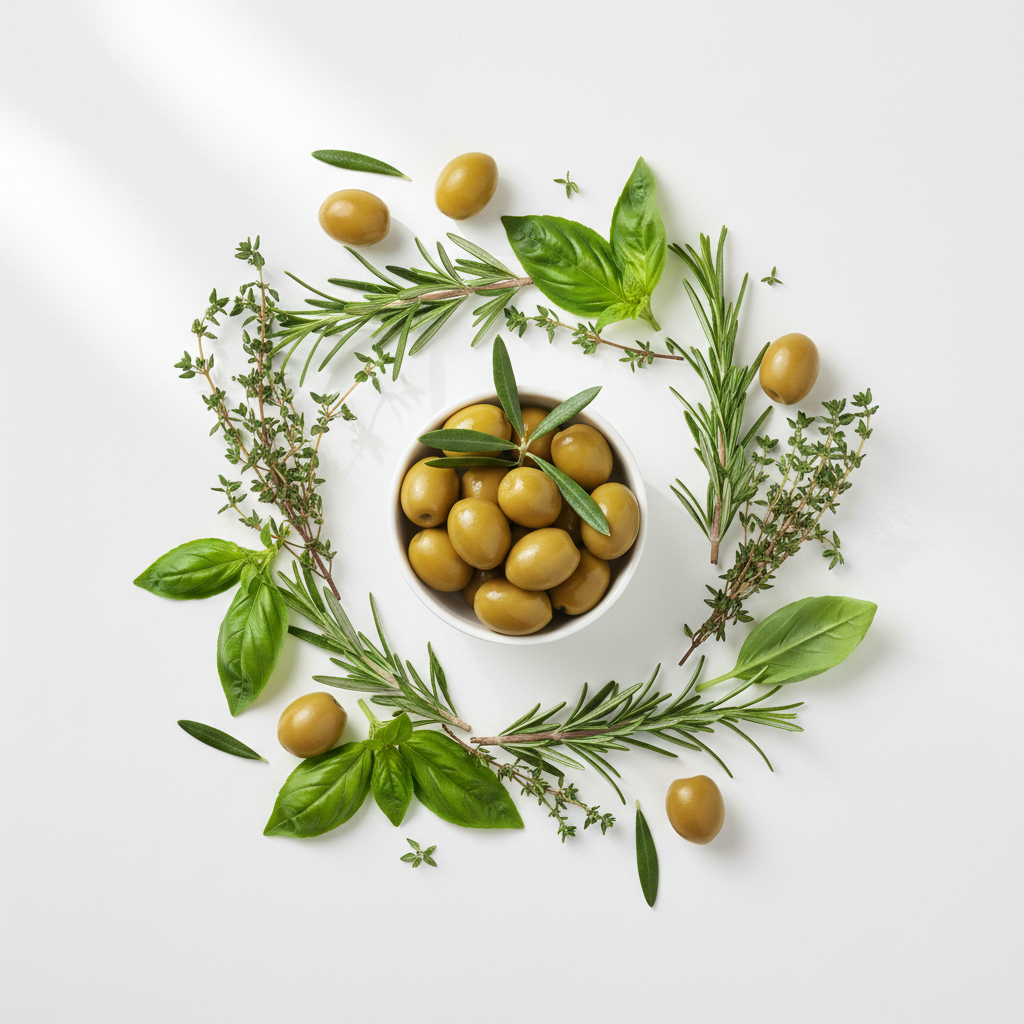Olive and Italian herbs ingredients
